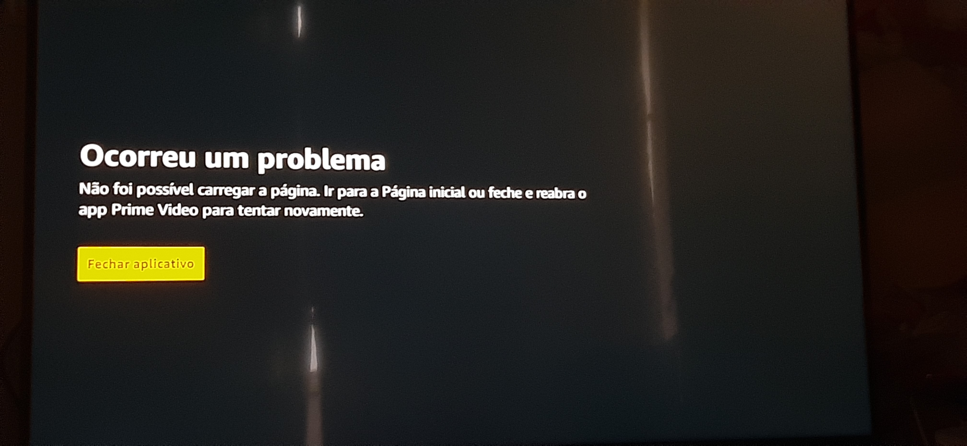 o app falha ou não carrega no Fire TV