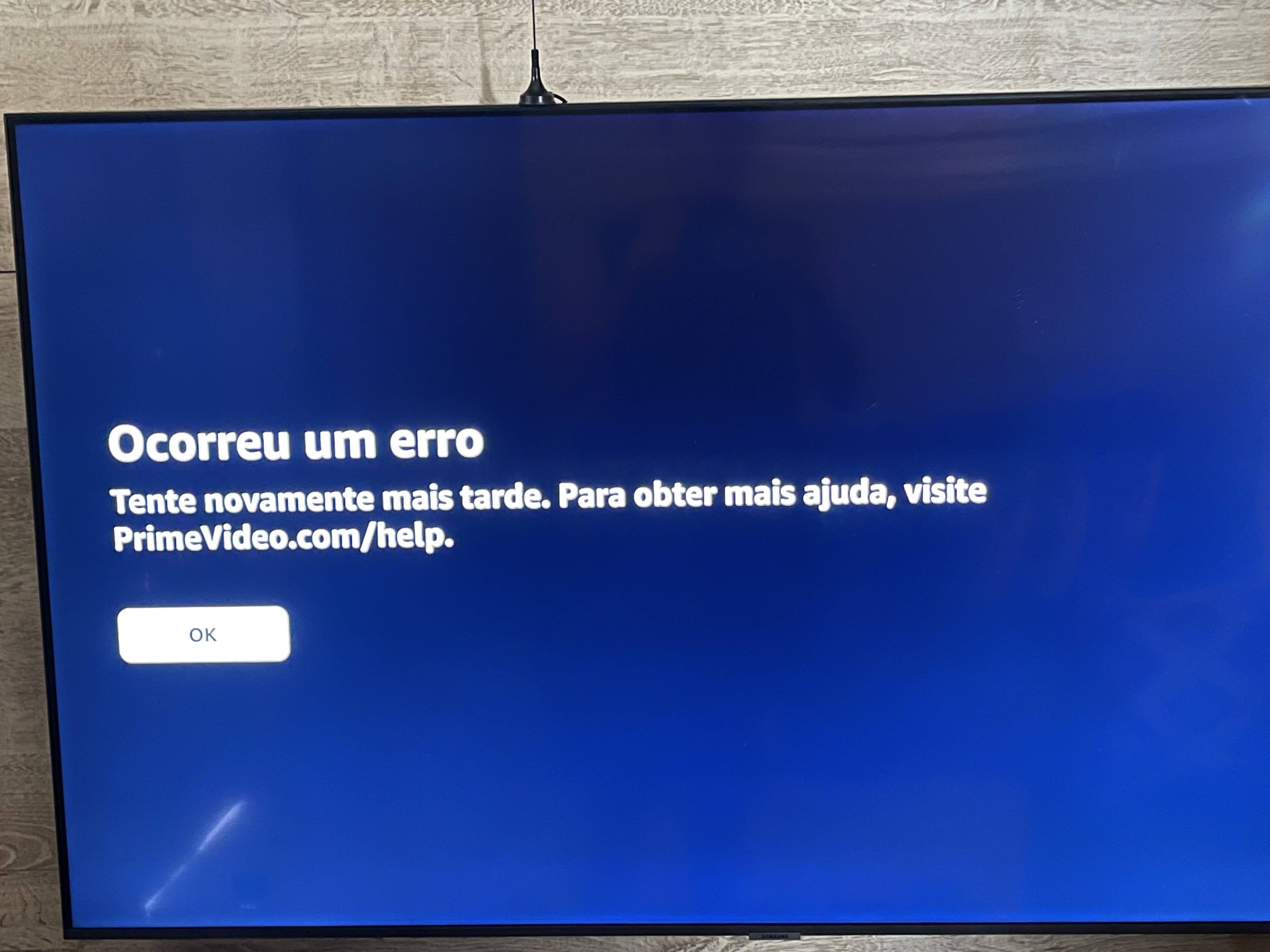 Ocorreu um erro