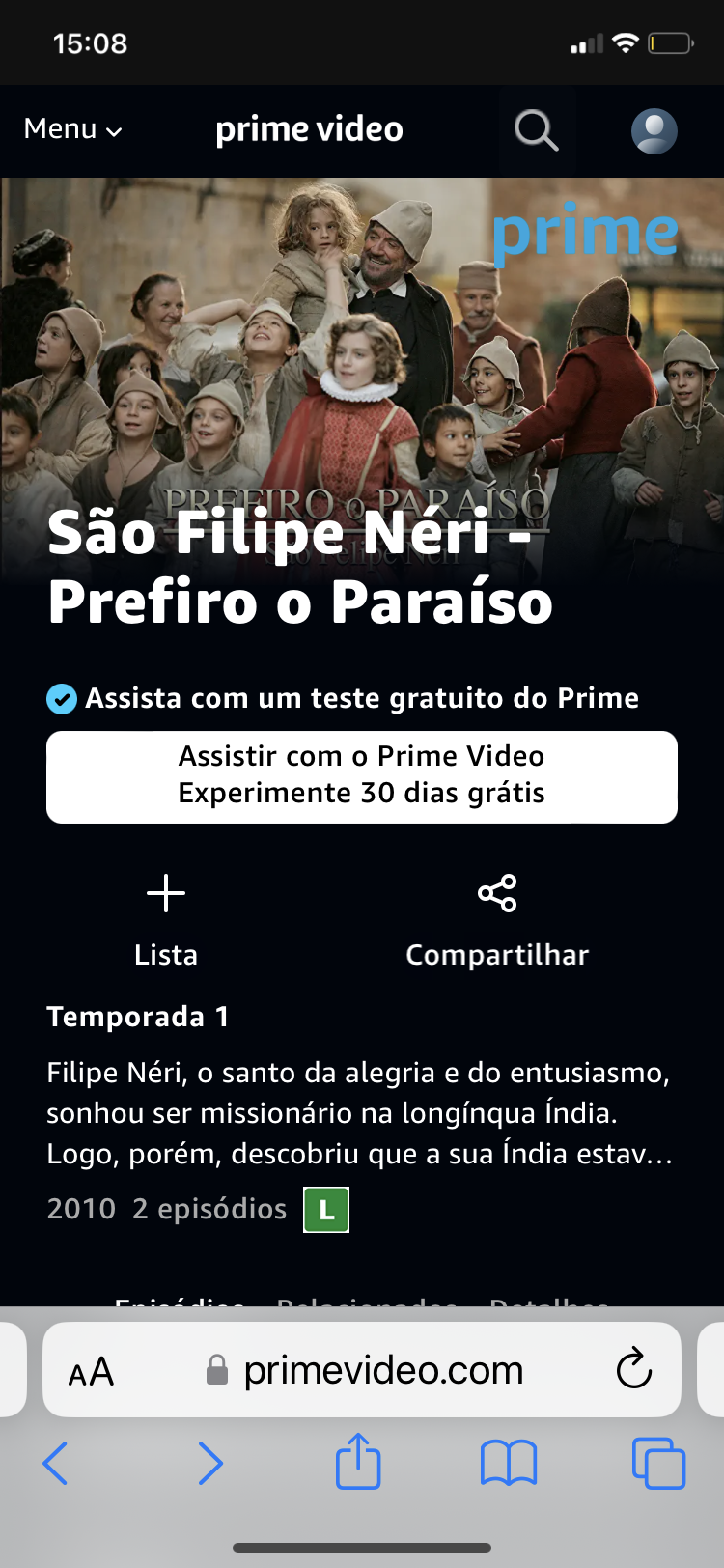 Sou assinante e não tenho o filme disponível, mas no teste grátis tem!!!!